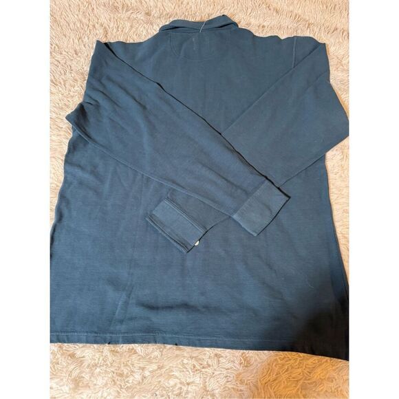 Weekendz off long sleeve button front henley stripe polo collar t-shirt L - Picture 4 of 5